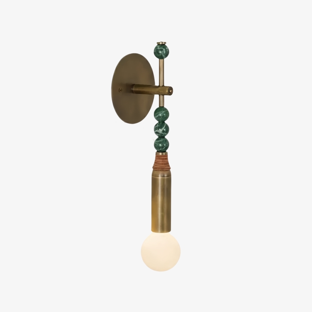 Dotmelle Contemporary Wall Lamp - Artistic Marble and Brass Wall Sconce for Bedroom or Entryway K2393