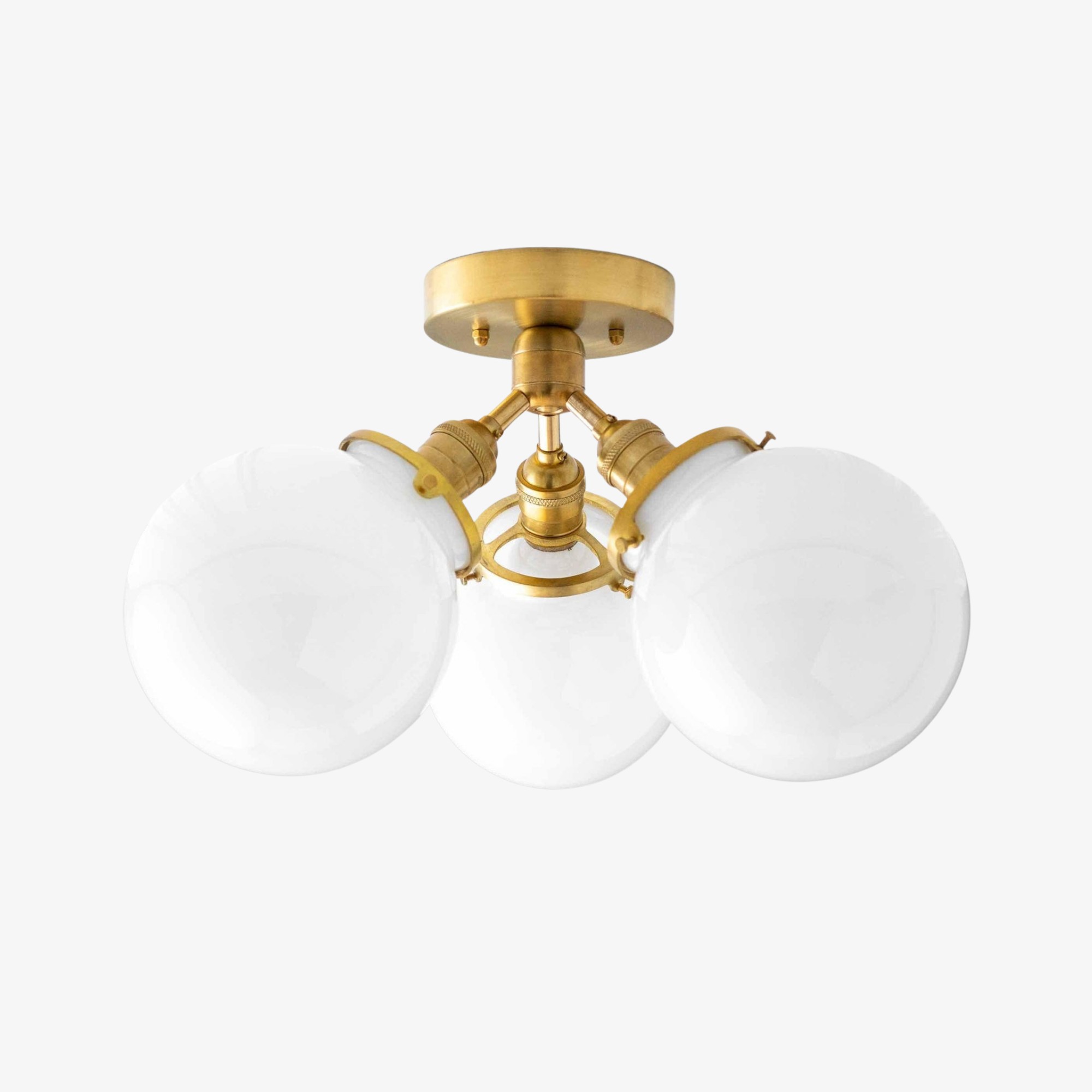 Glorica Glass Globe Light - Mid Century Semi Flush Ceiling Lamp K1517