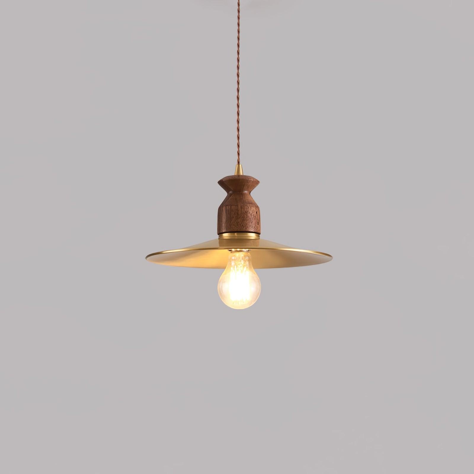 Round Brass Metal Badge Gold Pendant Lamp K272