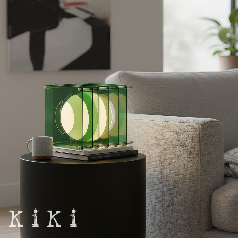 Afterglow Geometric Cube Sphere Table Lamp - Modern Acrylic Accent Light for Bedroom Decor K2078