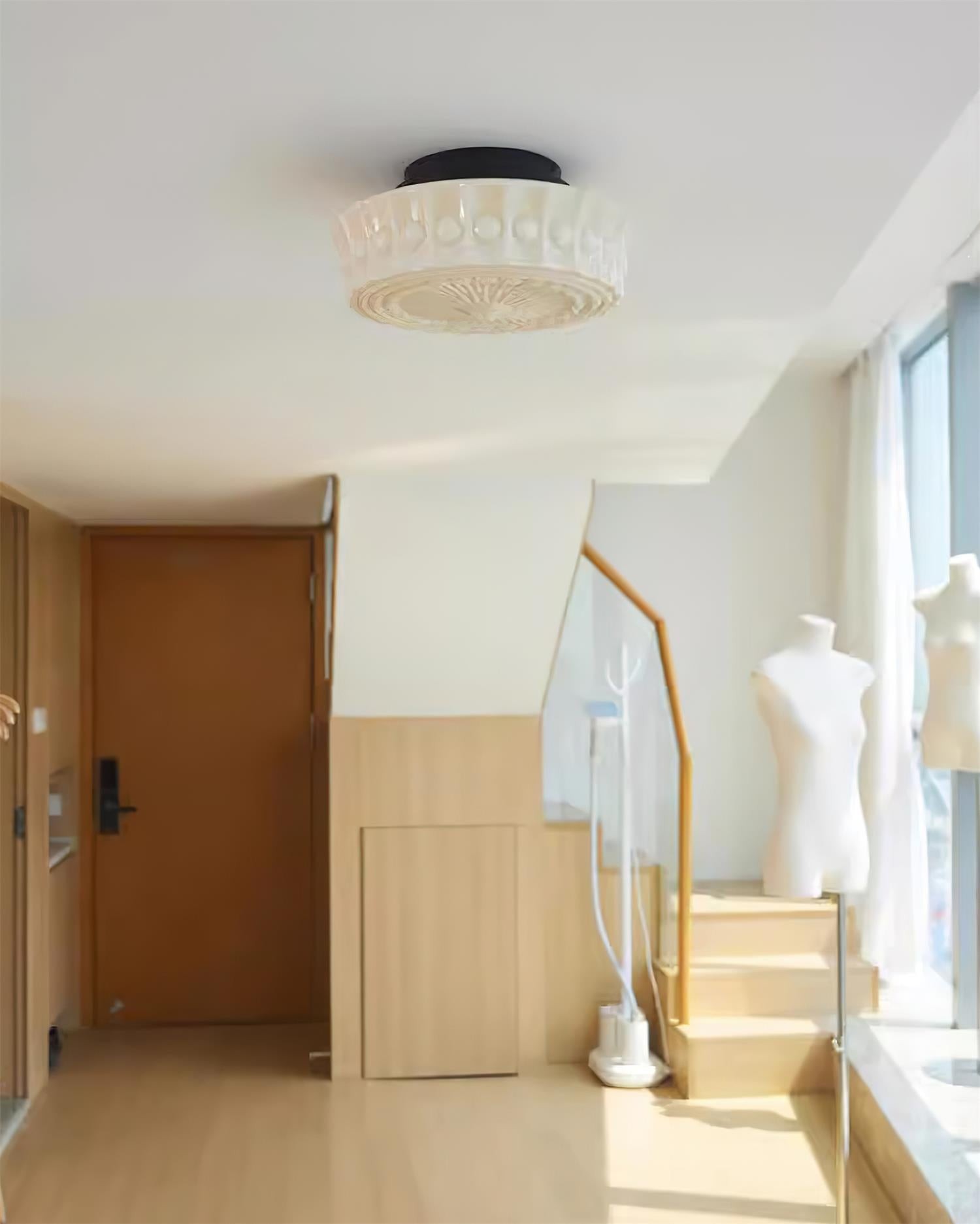 Rigidus French Vintage Glass Cream Style Ceiling Light K431