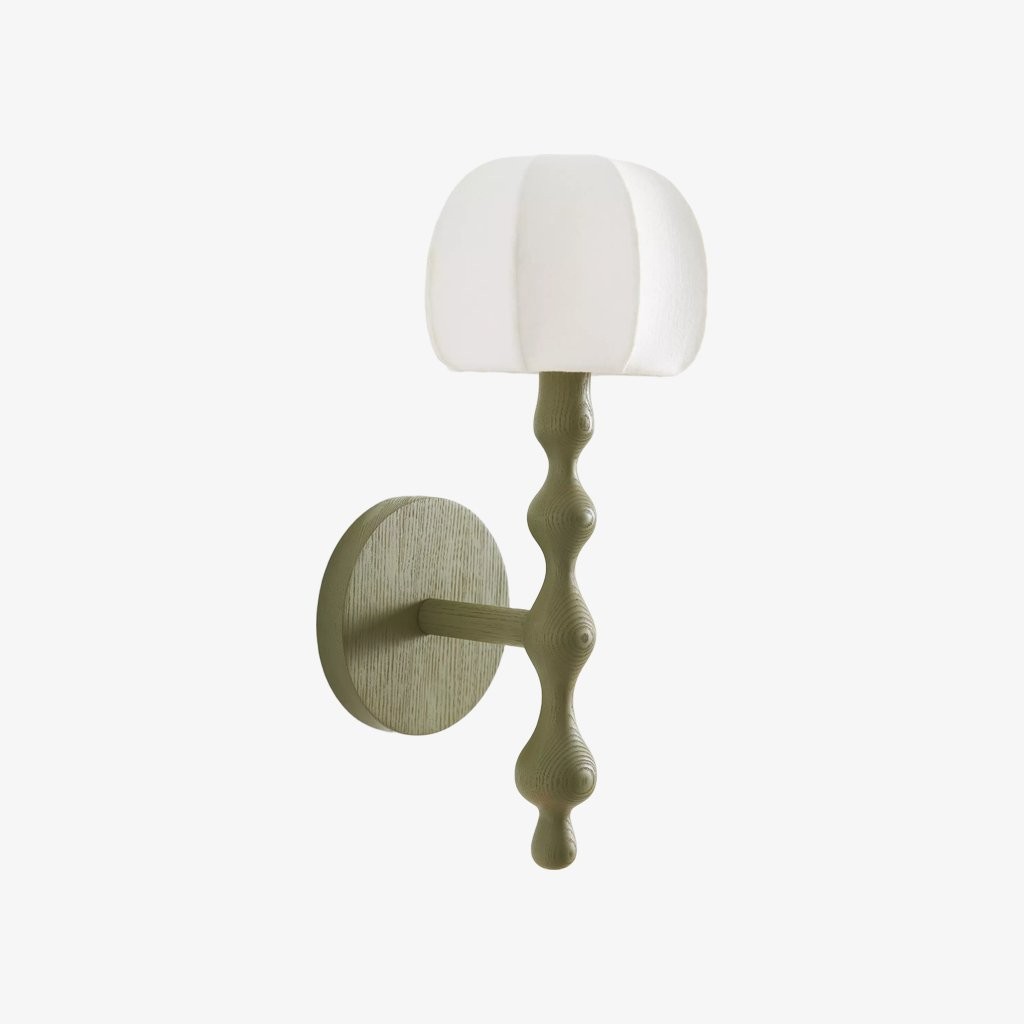 Savara Modern Curved Base Wall Light - Soft Diffused Fabric Shade for Hallways and Living Rooms K1670