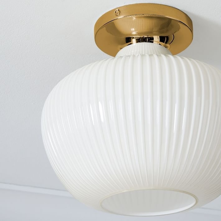 Rivrona Glass Flush Mount Ceiling Light - Modern Champagne Globe Design K1341