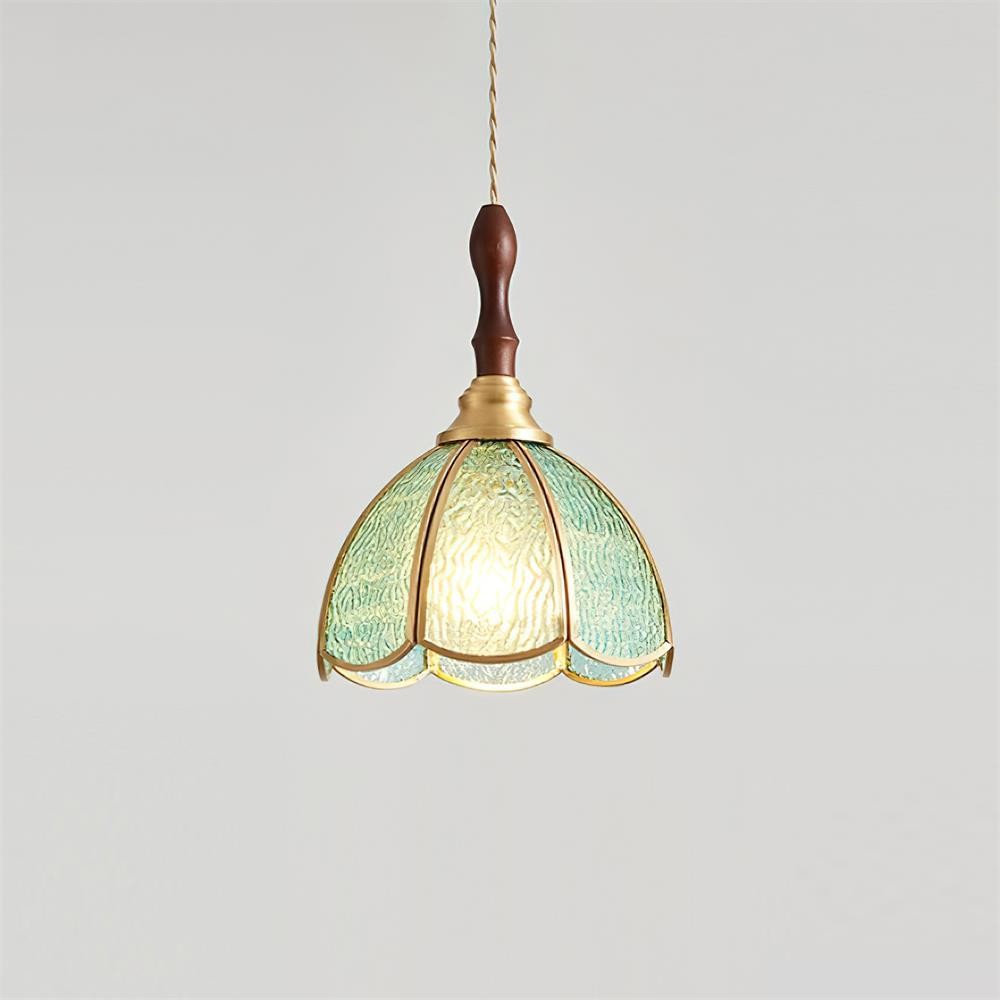 Vintage Tiffany Stanied Glass Pendant Lamp K624