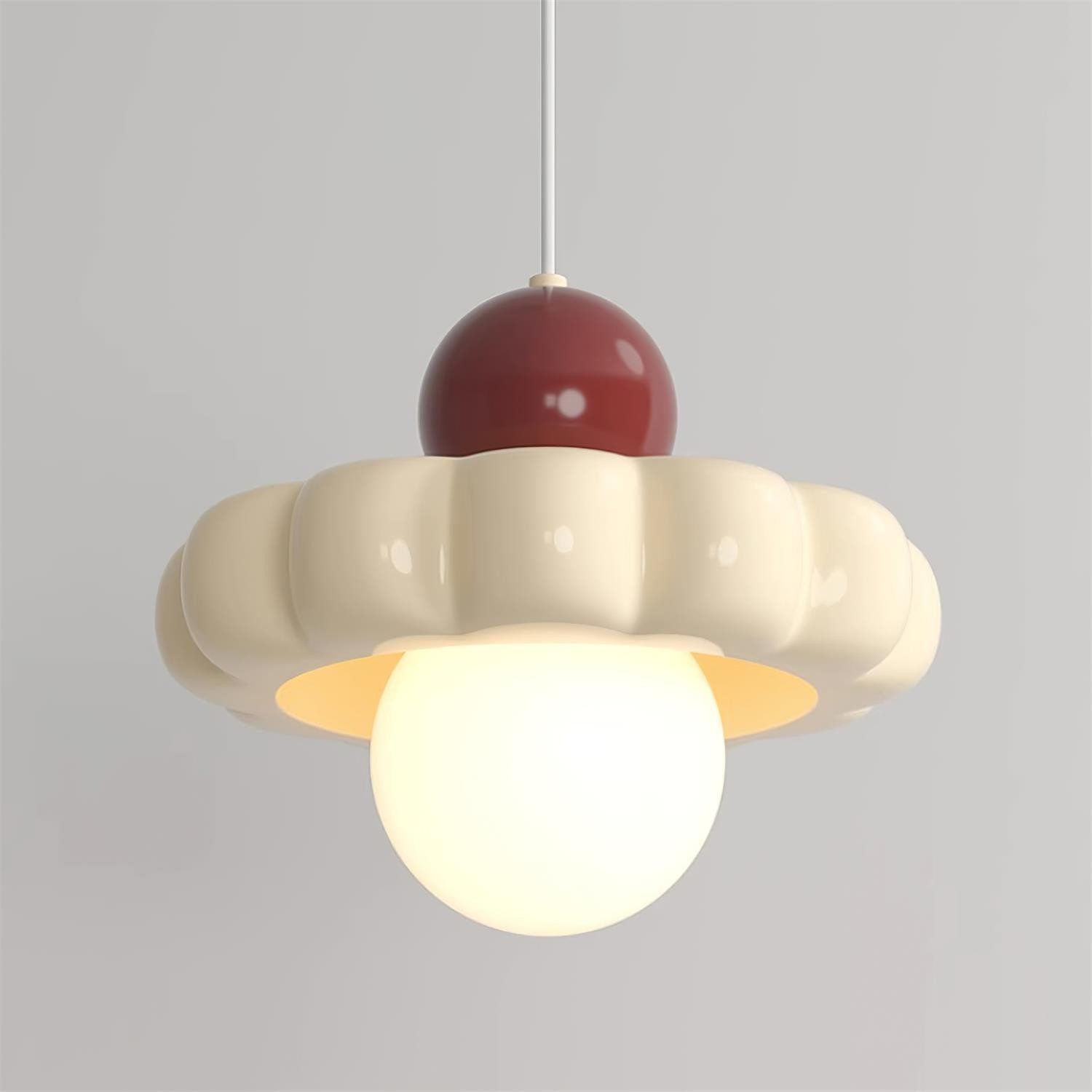 Cream Style Long Line Pumpkin Texture Pendant Lamp K307