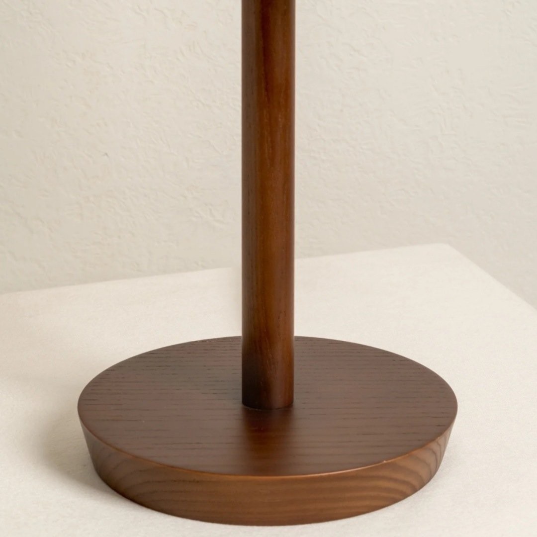 Linbron Table Lamp - Modern Fabric Shade with Wood Base for Bedroom and Living Room K1678