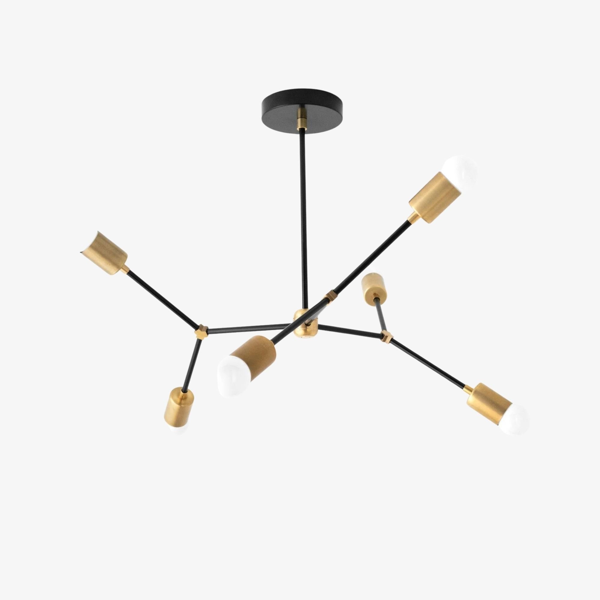 Mobilux Line Industrial Geometric Chandelier - Chrome Nickel Ceiling Light K1443