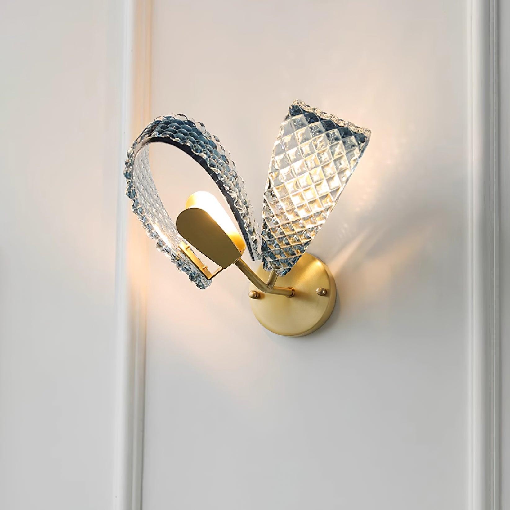 Creative Light Luxury Blue Ribbon Wall Lamp K265