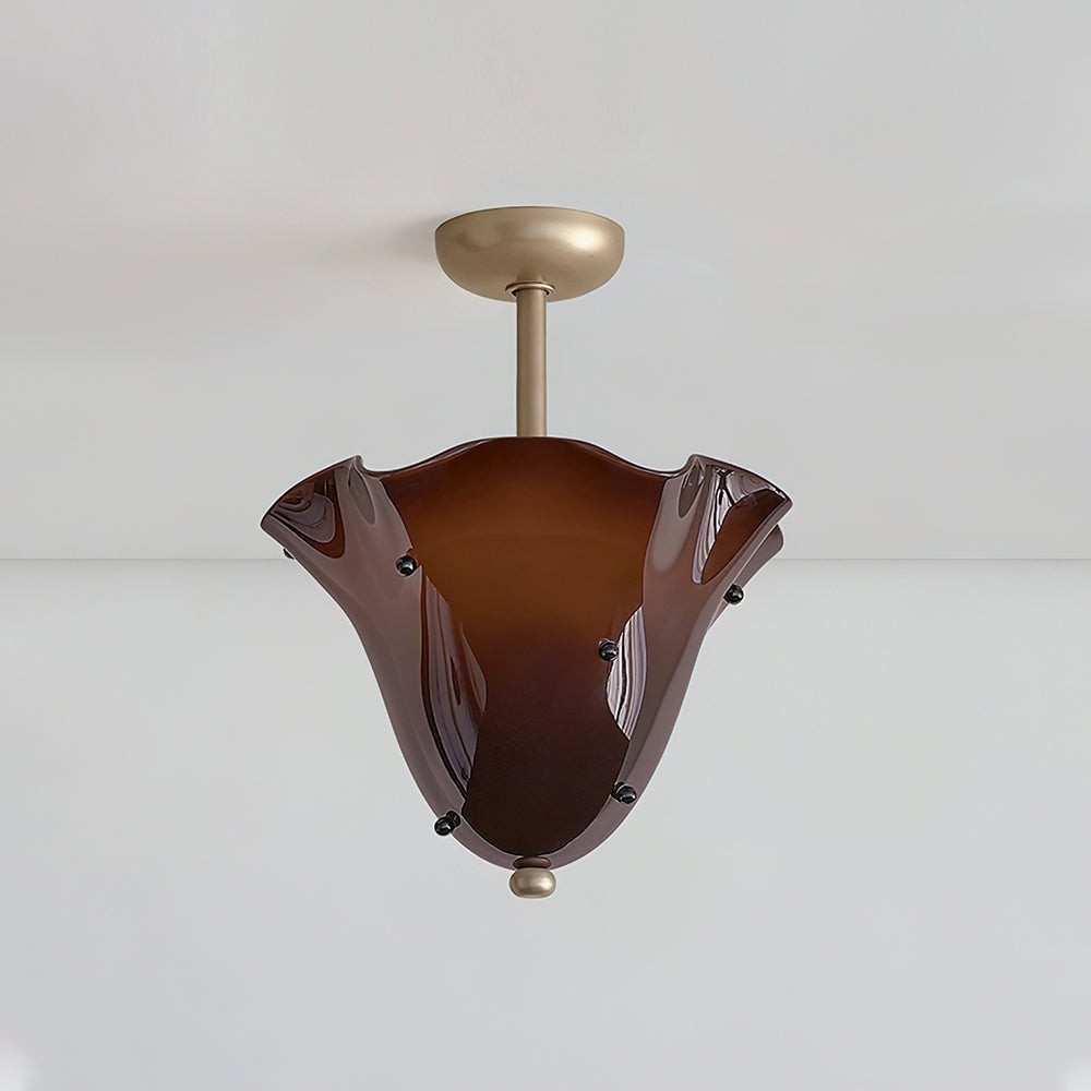 Bellina Glass Flush Mount – Artistic Fazzo Ceiling Lamp for Bedroom or Hallway K1133