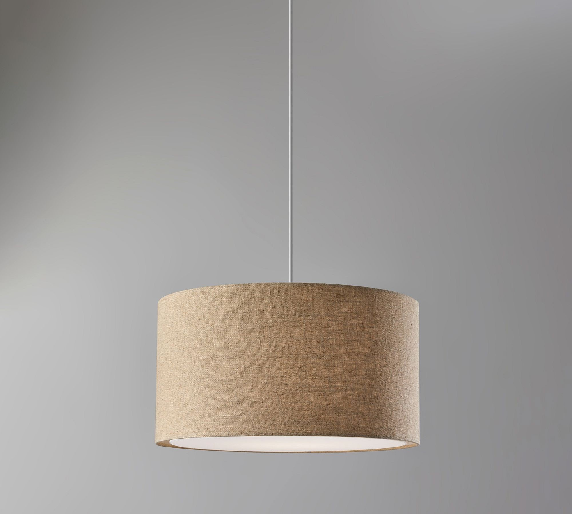 Dumora Fabric Drum Shade Pendant Light - Linen Design Hanging Light K1419