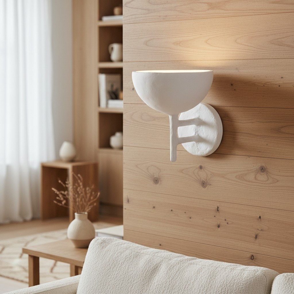Plara Decorative Wall Lamp - Plaster‑Covered Metal Wall Light Clean Modern Style for Bathroom Vanity & Accent Walls K1695