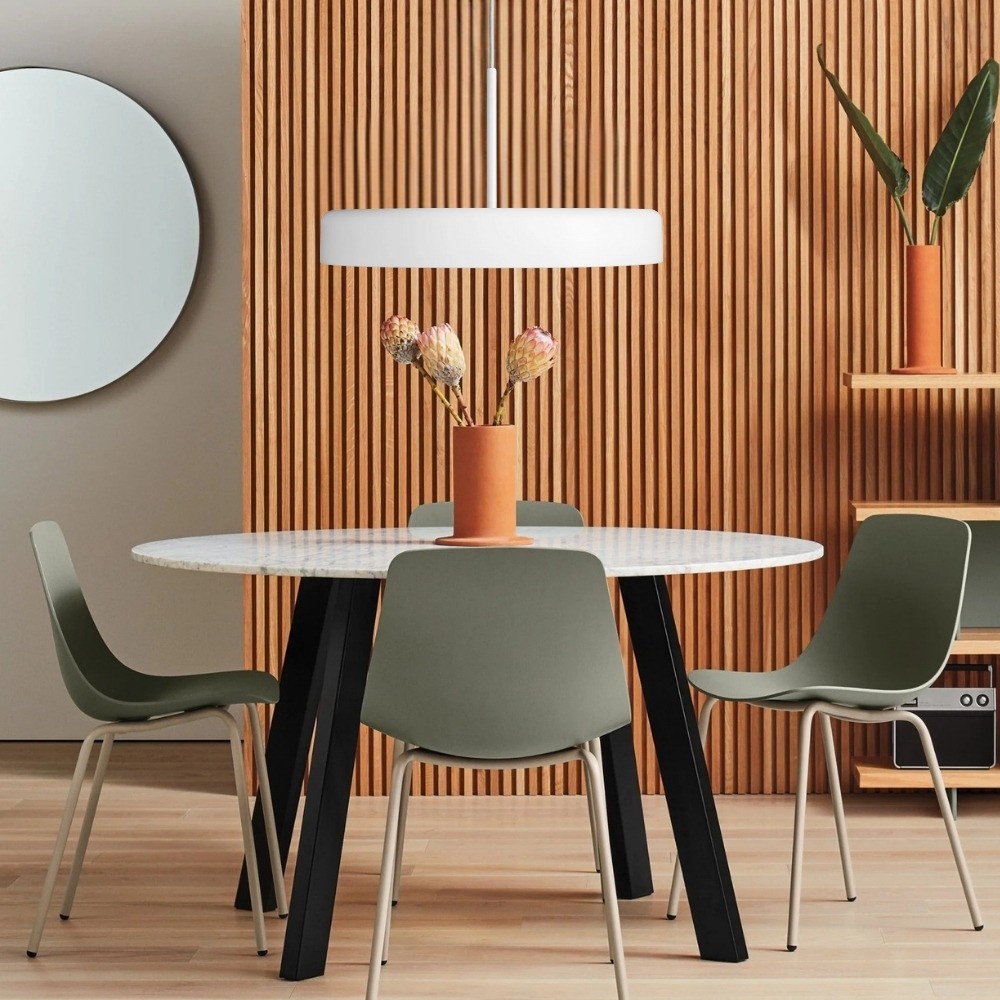 Modern Bobber Round LED Pendant Light – Adjustable Suspension for Dining Zone or Hallway K944