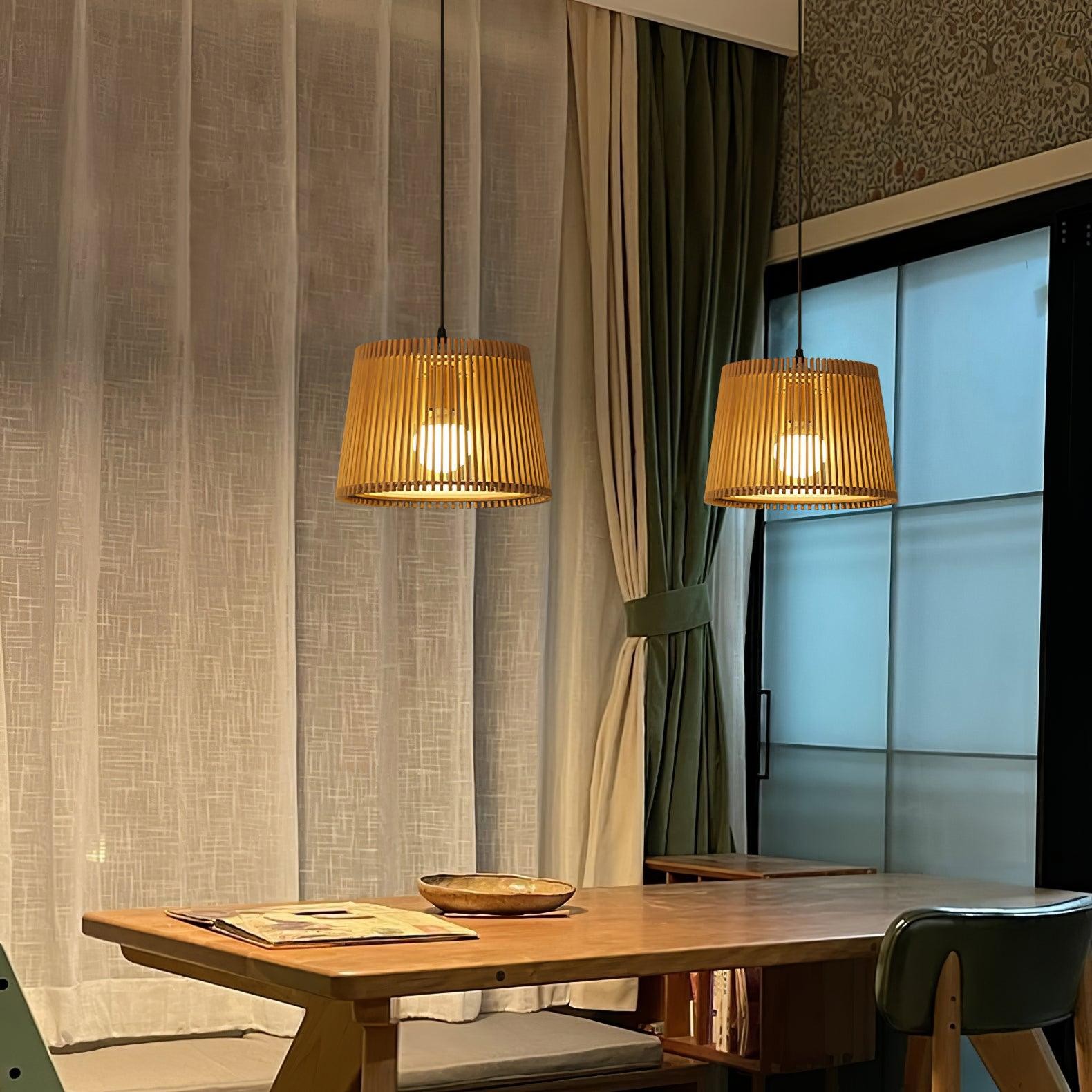 Wooden Log Color Cage Pendant Light K654
