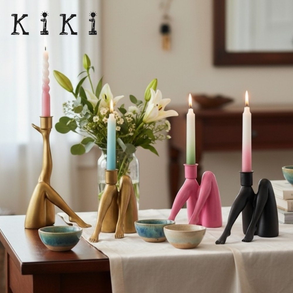 Kickra Sexy Legs Candle Holder - Modern Metal Base for Dining Table and Home Decor K2221