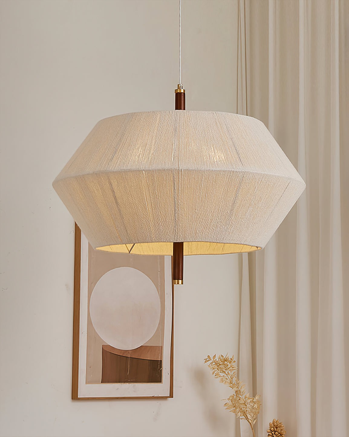 Japanese Wabi-Sabi Style Woven Fabric Pendant Lamp K709