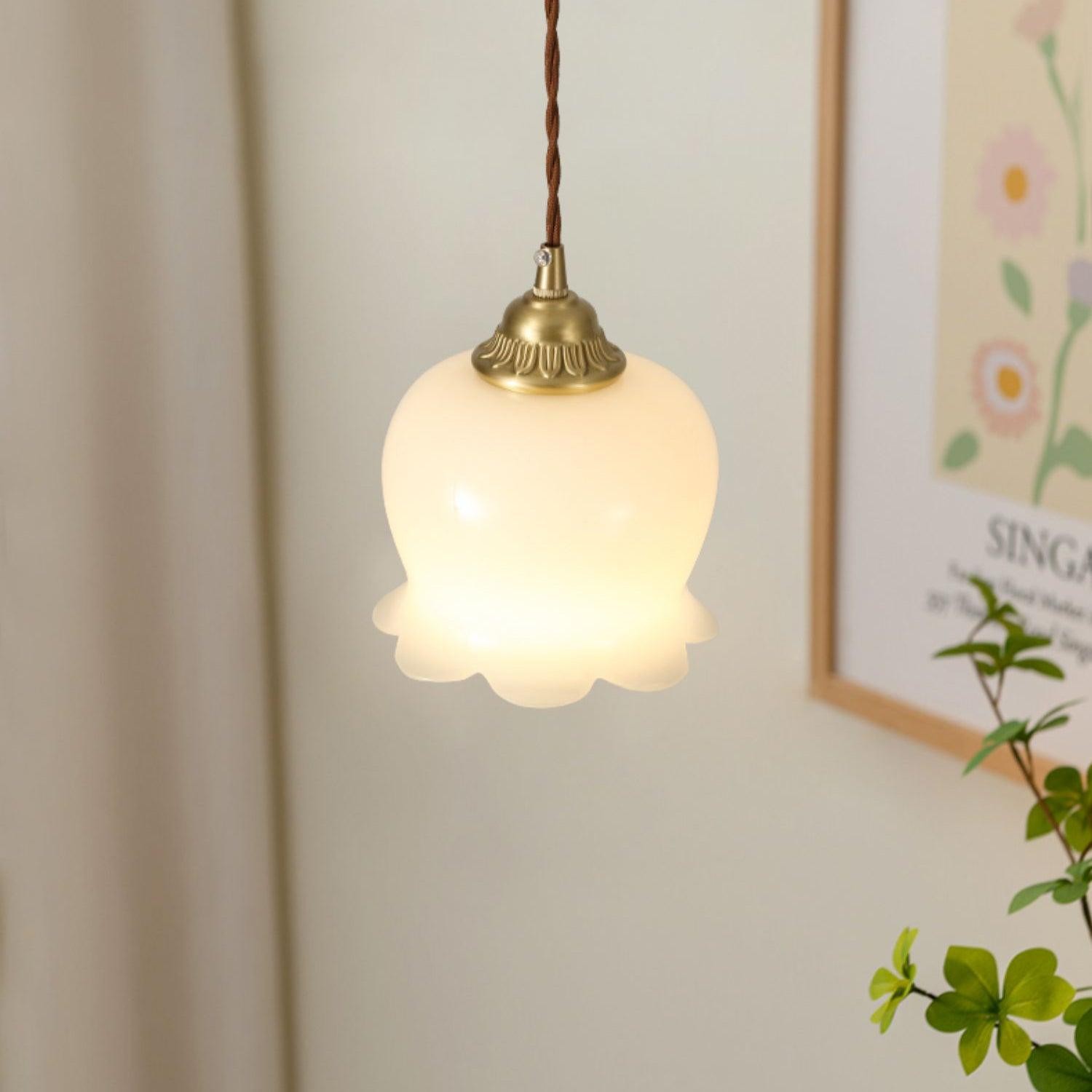 Traditional Glass Flower Pendant Lamp K736
