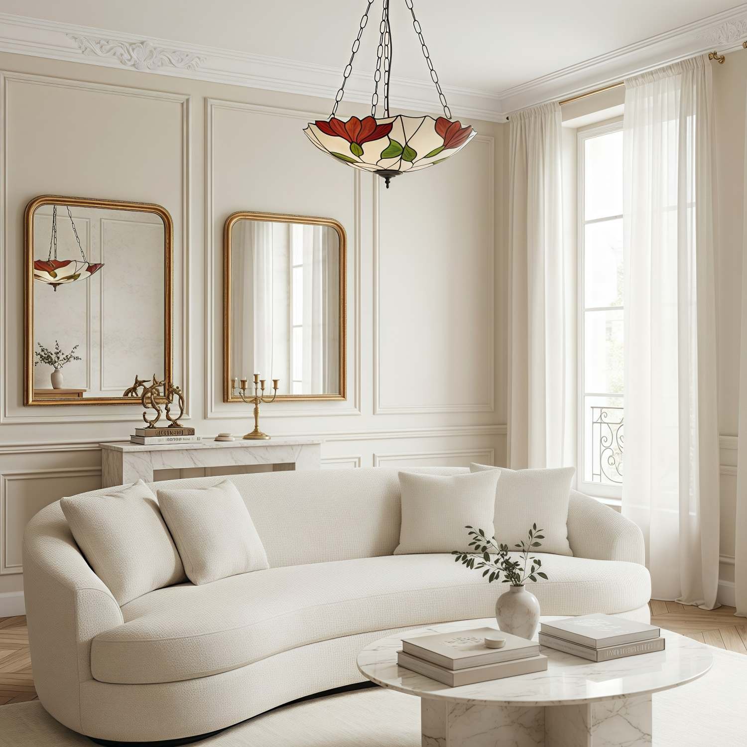 TF Botanica Floral Glass Ceiling & Pendant Lighting - Art Glass Style Fixture for Rooms K1942