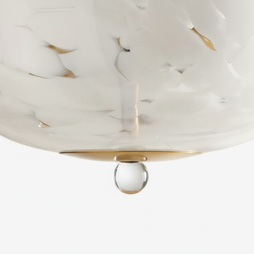 Clea Rounded Glass Flush Mount - Dotted Shade for Bedroom and Hallway Lighting K1658