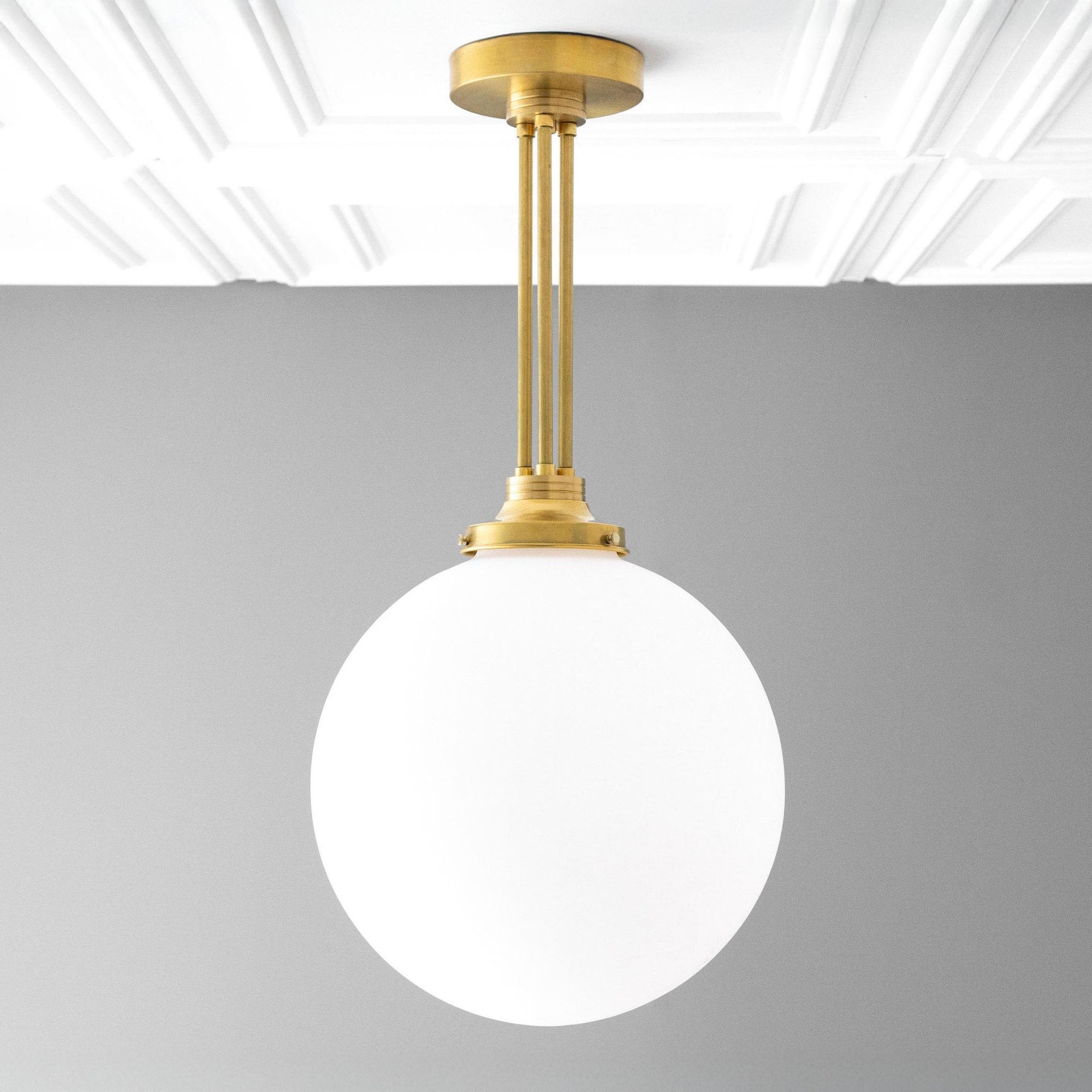 Glorica Glass Frosted Globe Pendant Light - Art Deco Hanging Light for Home K1514