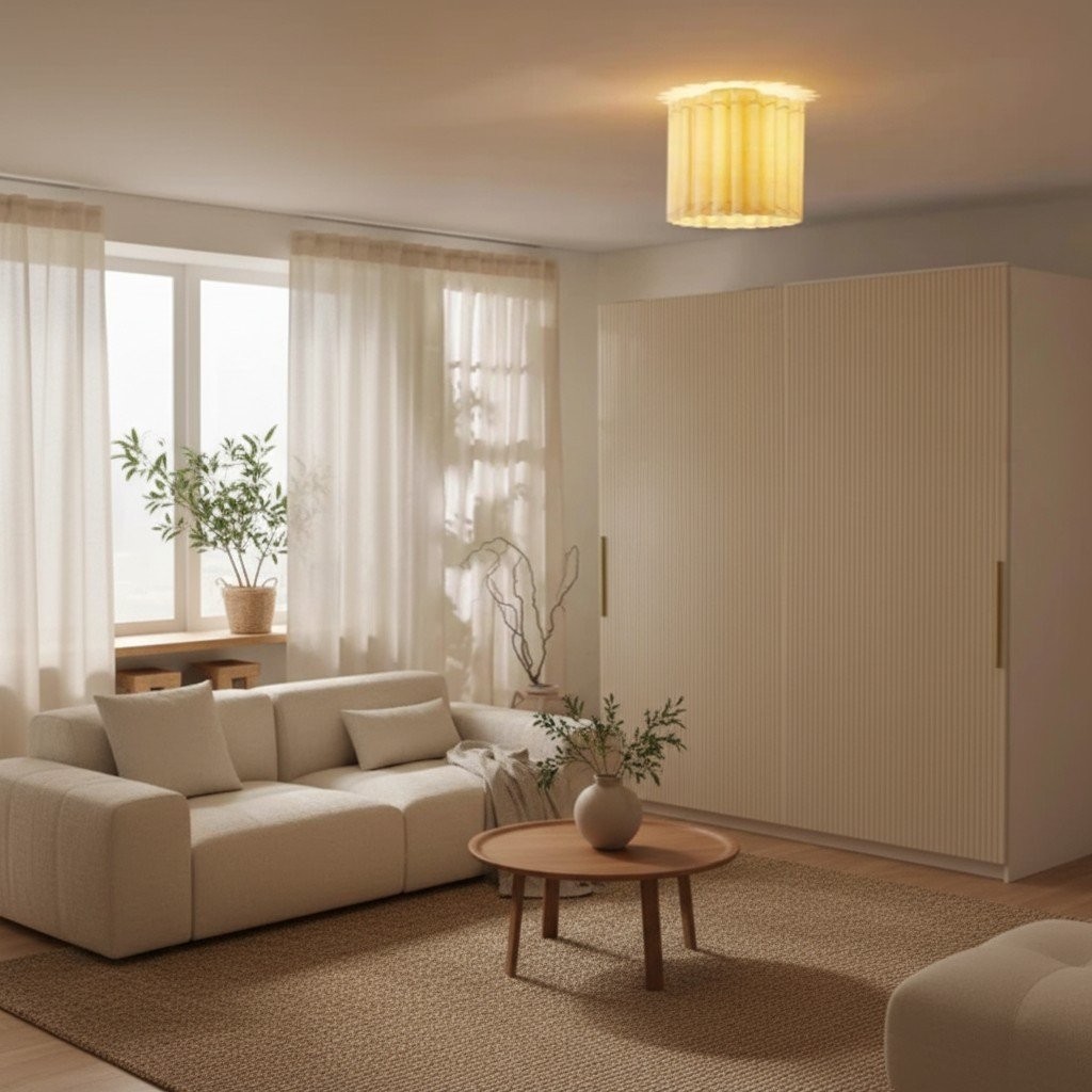 Velura Linen Shade Ceiling Light - Modern Transitional Ceiling Light K1767