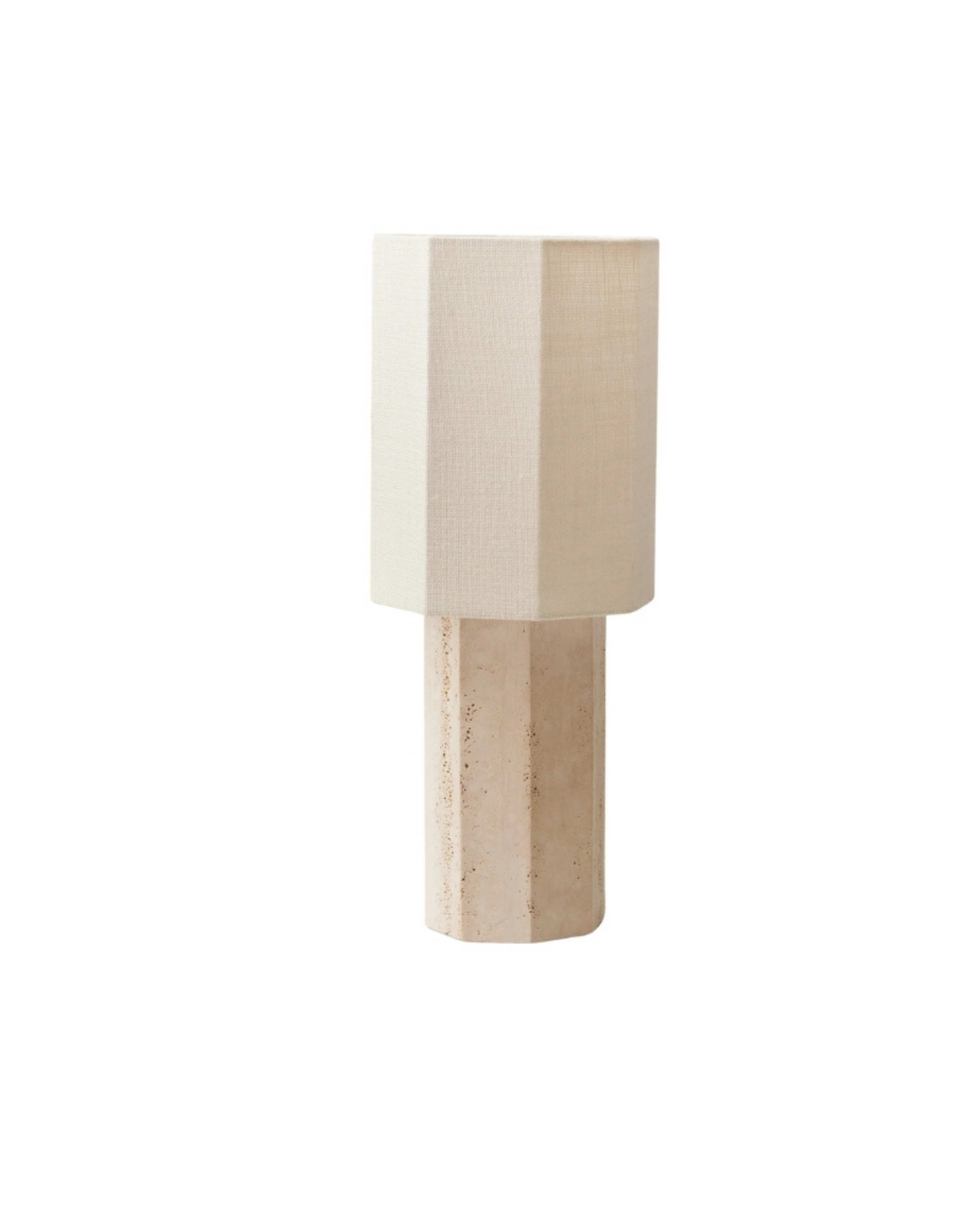 Octagonal Travertine Stone Table Lamp K880