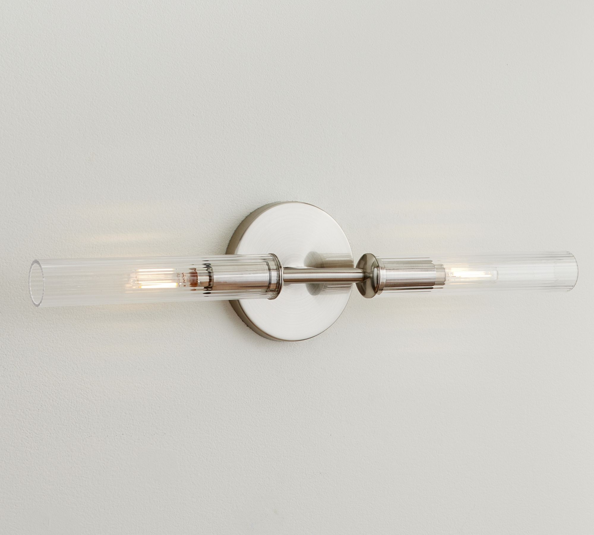 Bravira Ribbed Glass Tube Wall Sconce - Wall Light for Living Room and Hallway K1327
