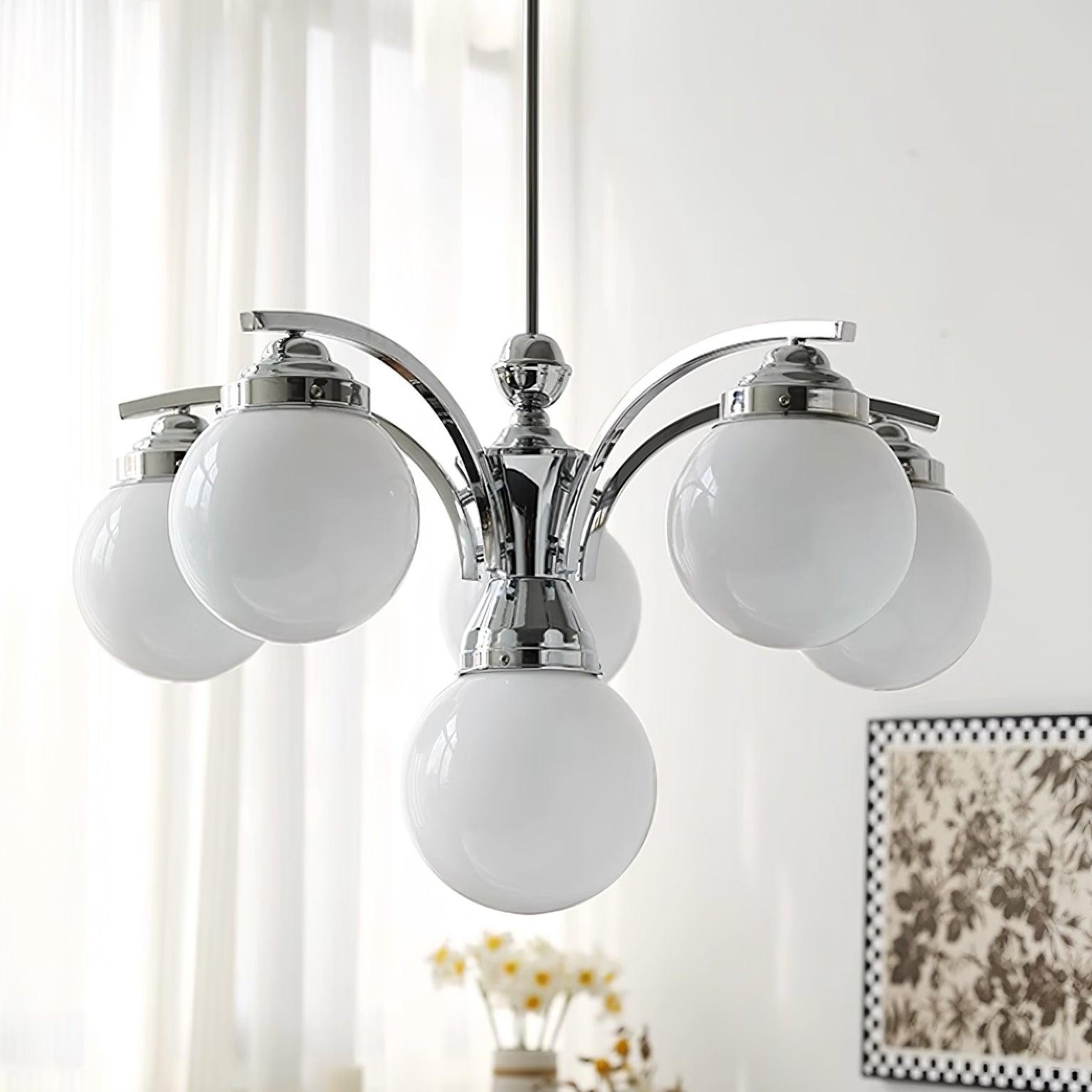 French Elegant Glass Orb Chandelier K596