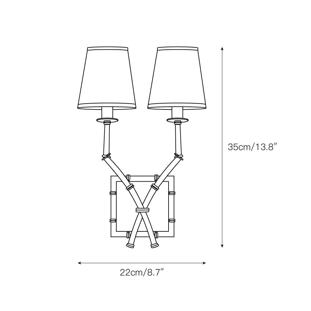 Double Arm Bamboo Sconce D586