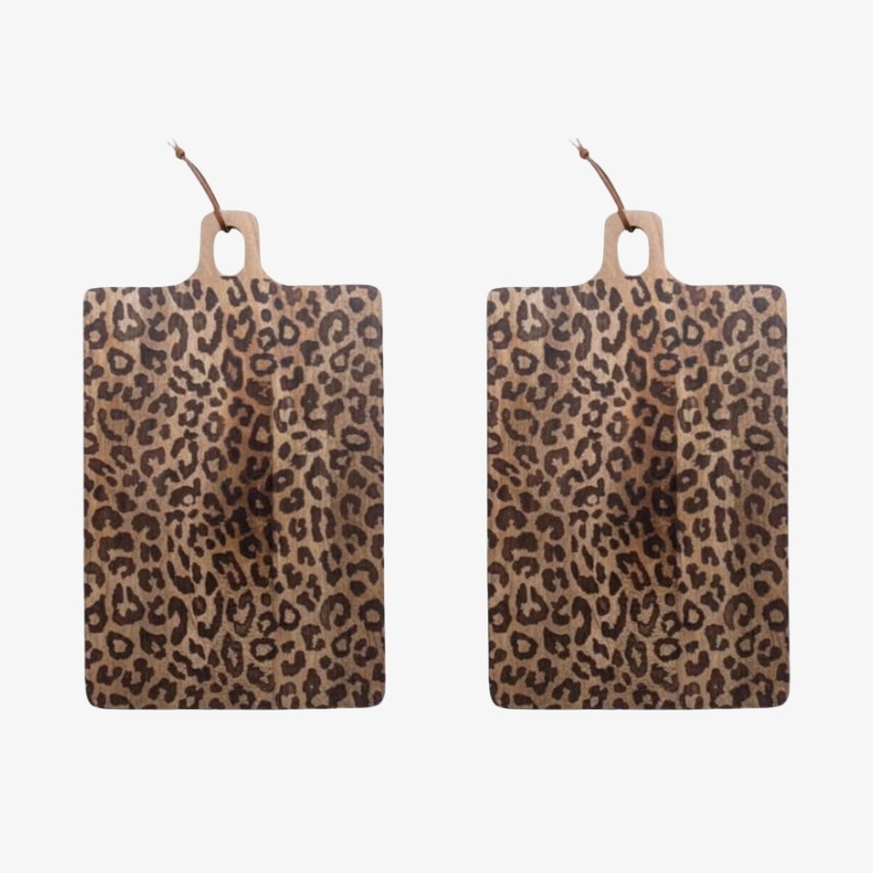Lepwood Leopard Print Wooden Serving Board for Kitchen Styling and Entertaining K2346