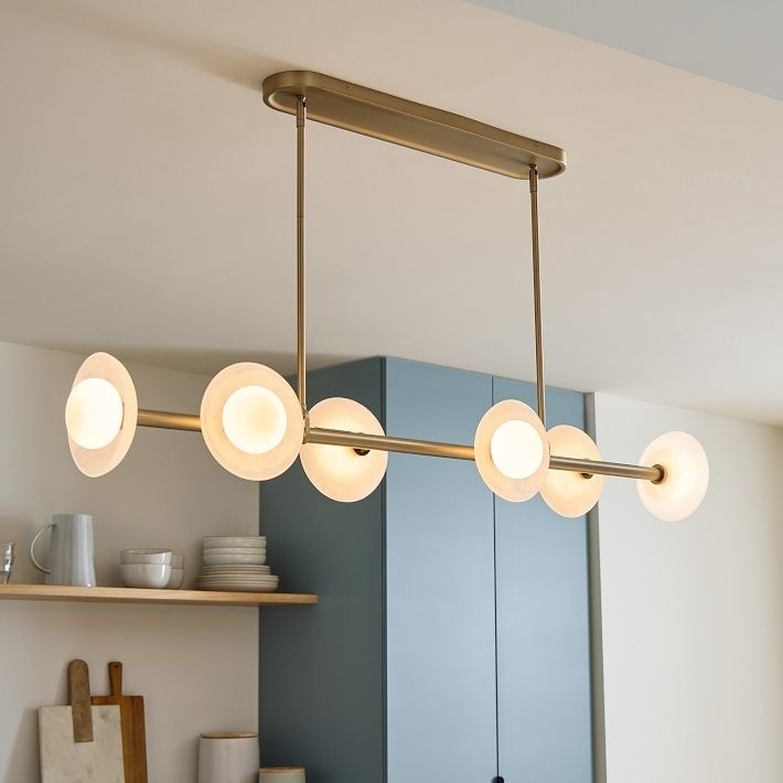 Elorina 6-Light Linear Chandelier - Modern Metal Light Fixture - Dining Room Lighting K1294