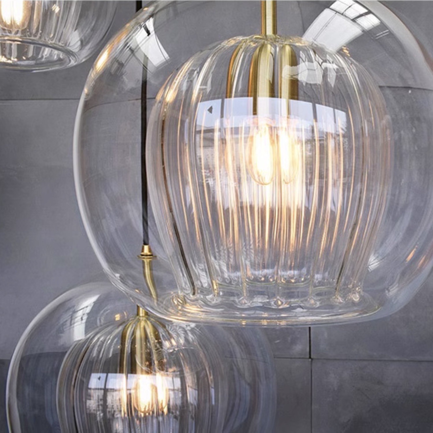 Modern Pleated Glass Pendant Light K862
