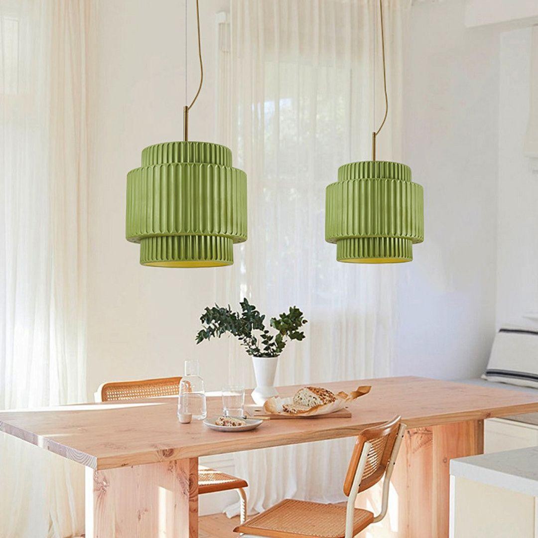 Cream Style Resin Drum Pendant Light K187