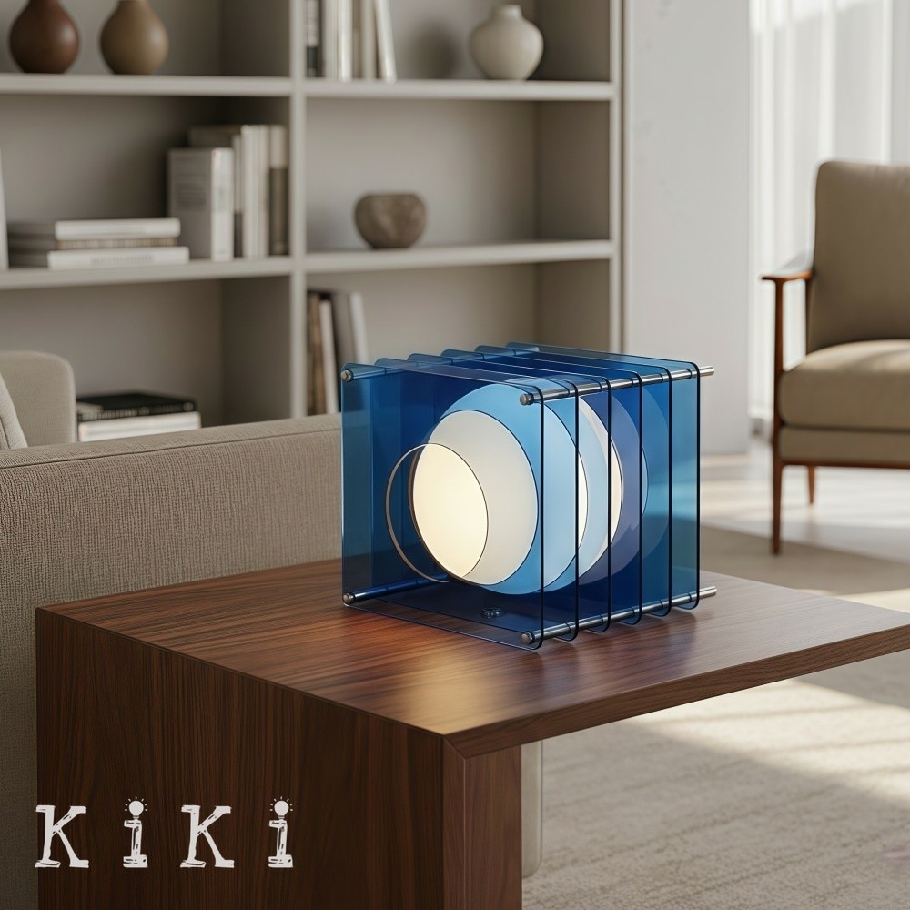 Afterglow Geometric Cube Sphere Table Lamp - Modern Acrylic Accent Light for Bedroom Decor K2078