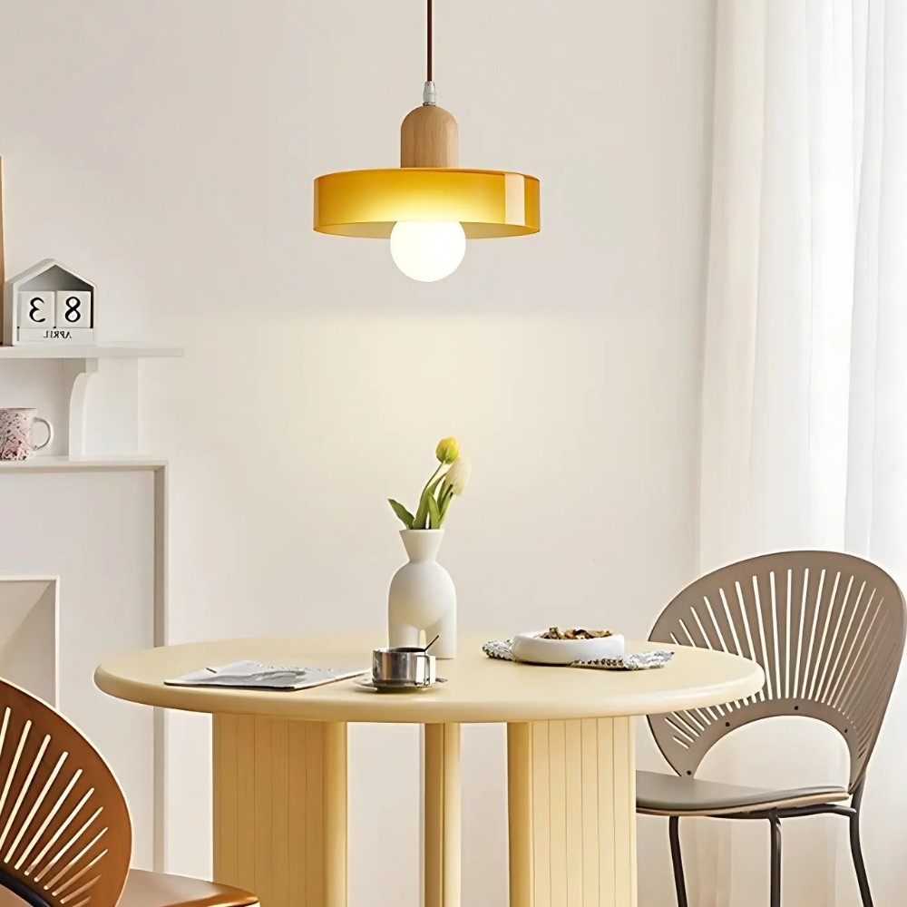 Modern Nordic Wood Disc Orb Pendant Light K894
