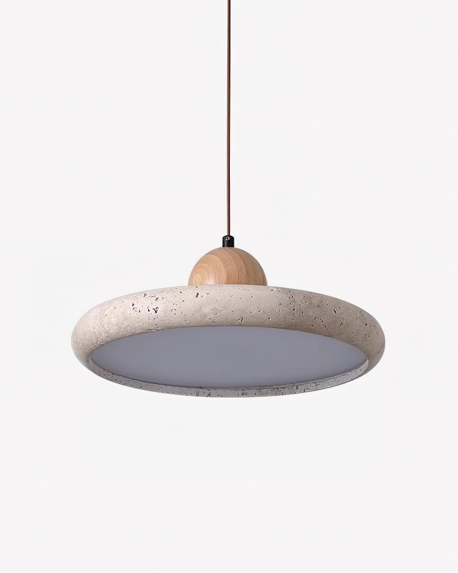 Modern Minimalist Wood Travertine Disc Pendant Light K478