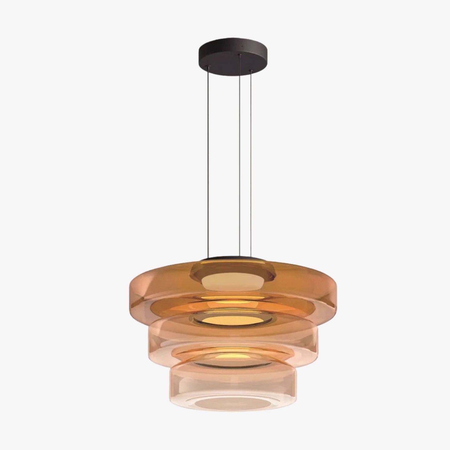 Nora Contemporary Multi-Layer Glass Pendant Lamp - Adjustable Hanging Light for Living Room or Kitchen Island K1697