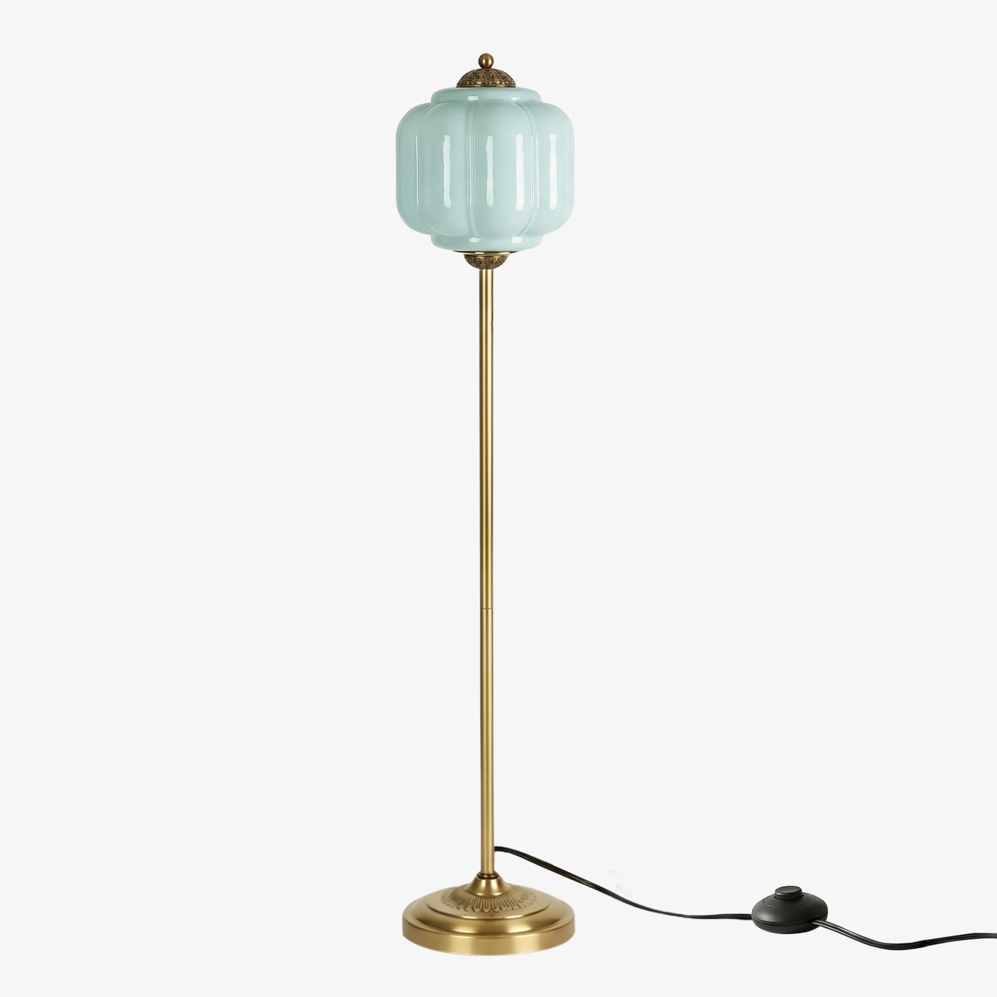 Eloise Handcrafted Retro Glass Floor Lamp - Lantern Form Floor Light for Reading Corners K2345