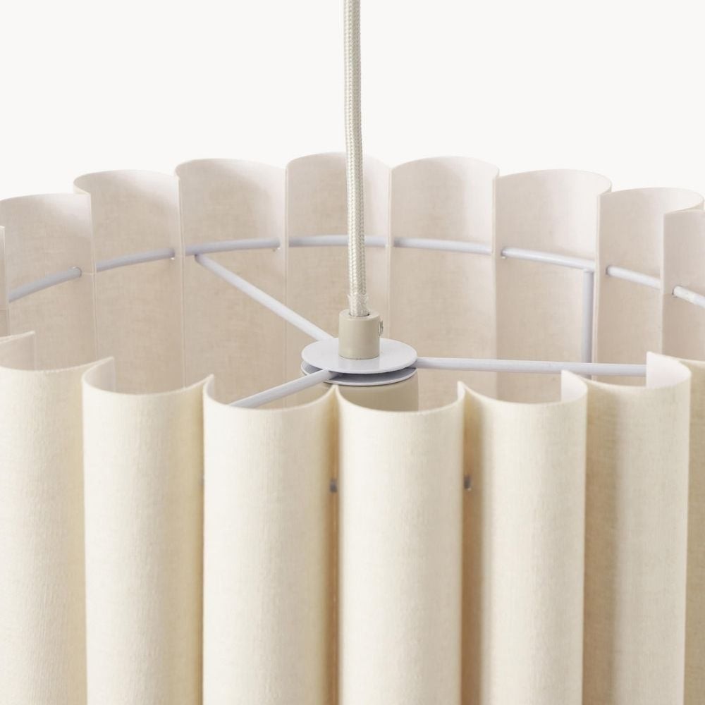 Velura Pendant Lamp - Beige Linen Shade for Dining and Living K2043