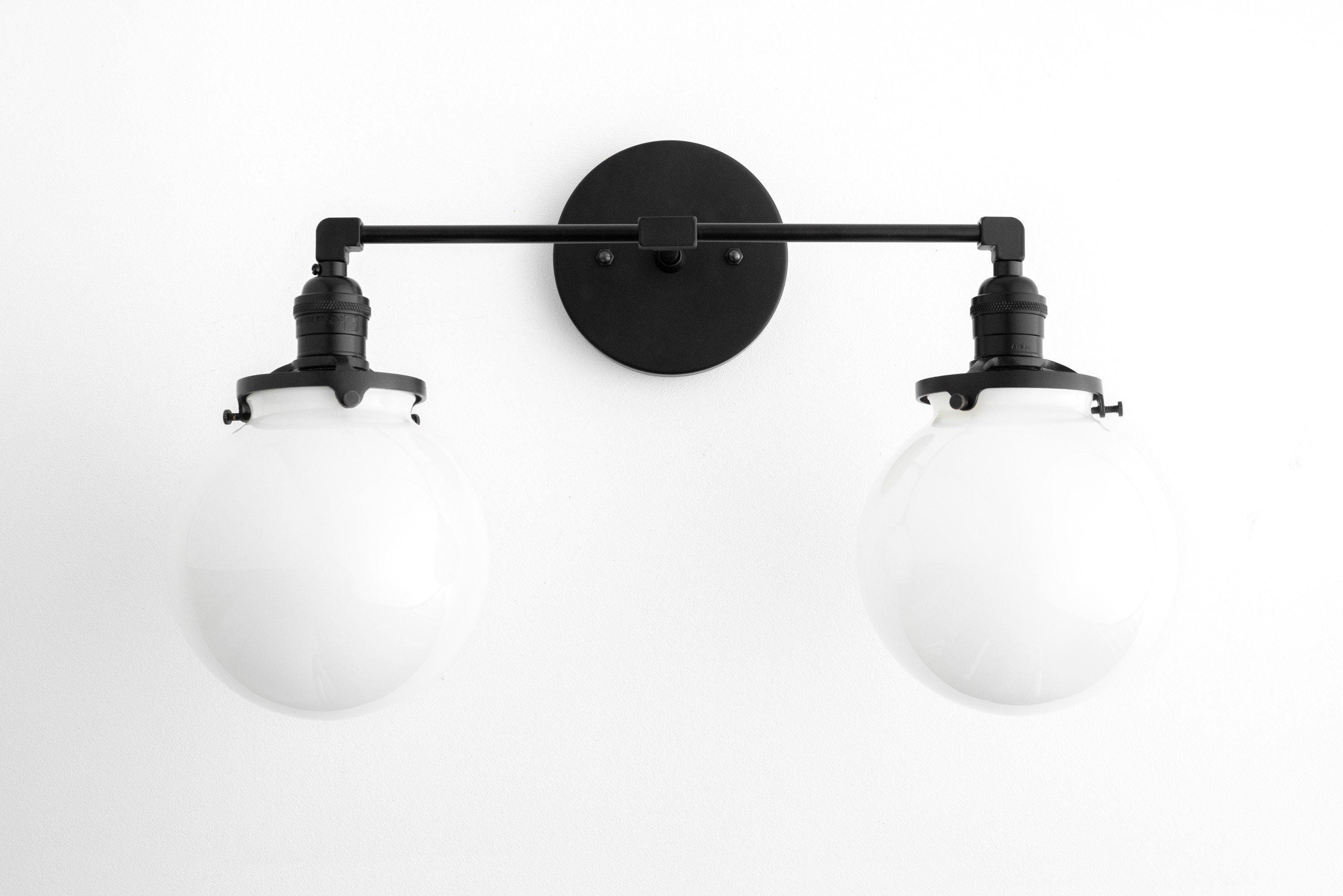 Lumio Globe Glass Globe Vanity Light - Modern Two Light Bathroom Sconce K1432