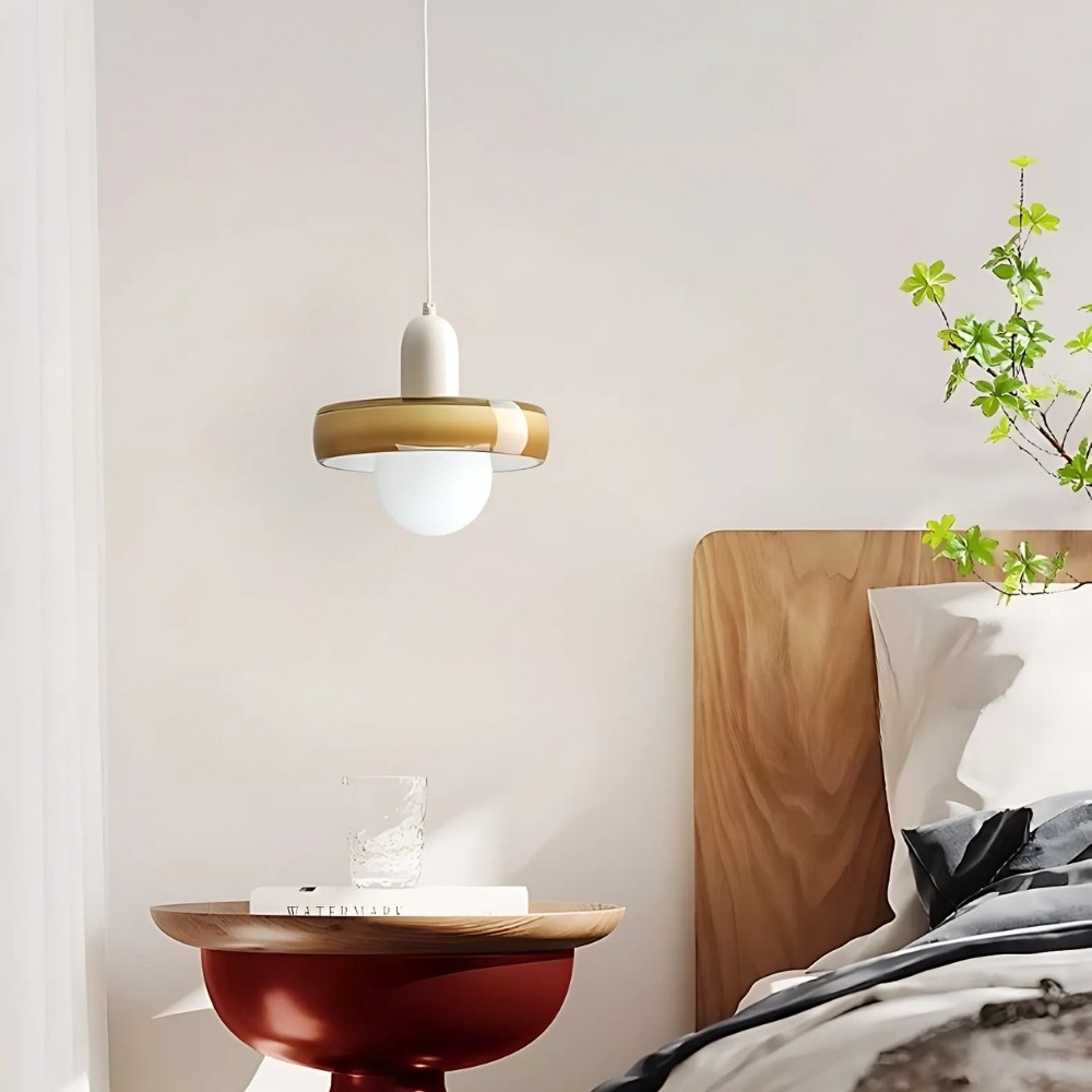 Modern Coloured Glass Disc Orb Pendant Light K926