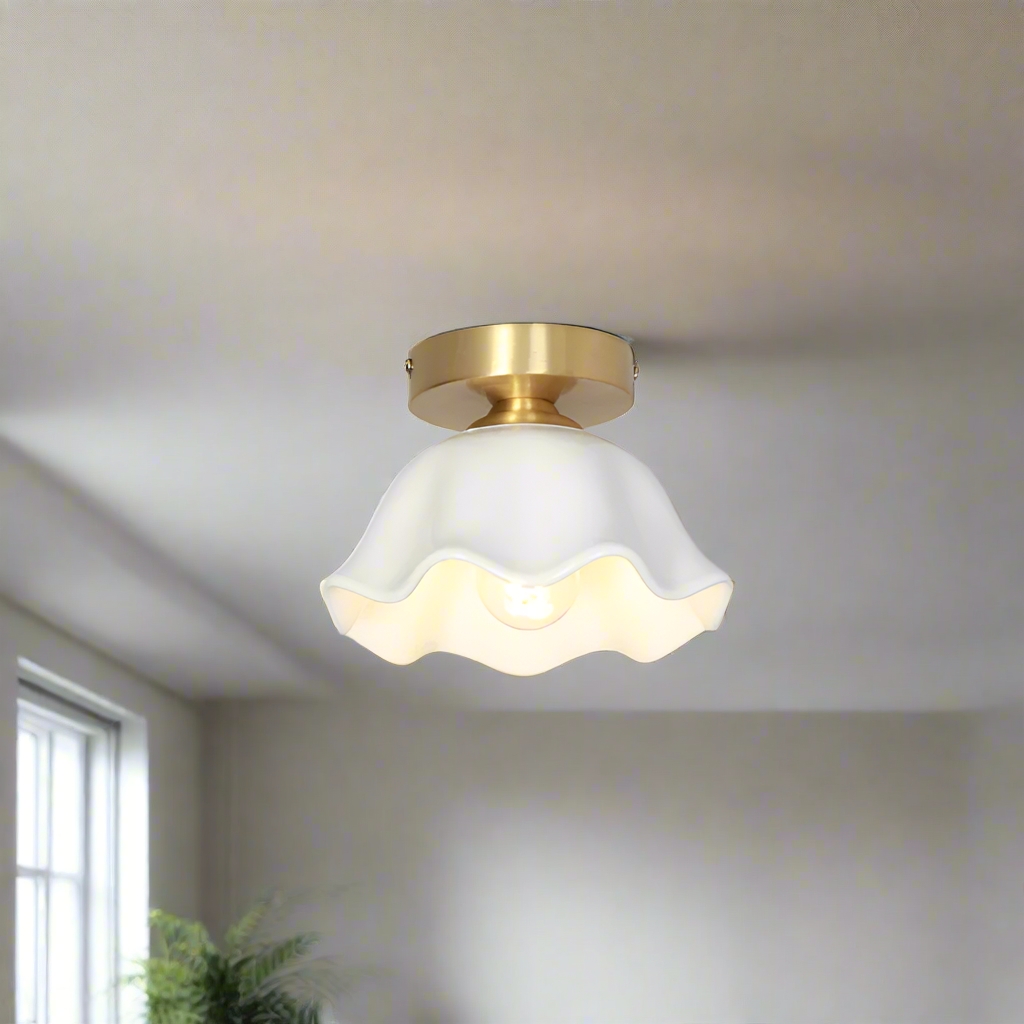 Blossom Glow Mid-Century Ceramic Ceiling Light D952