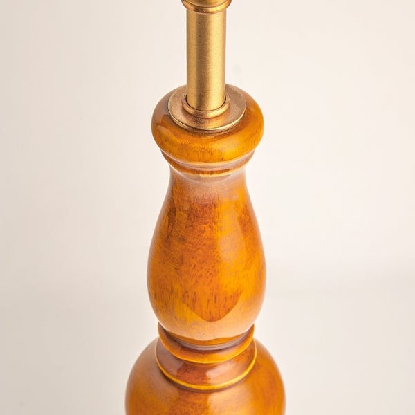 Grainora Wooden Base Fabric Shade Table Lamp - Modern Style for Living Room and Bedroom K2145