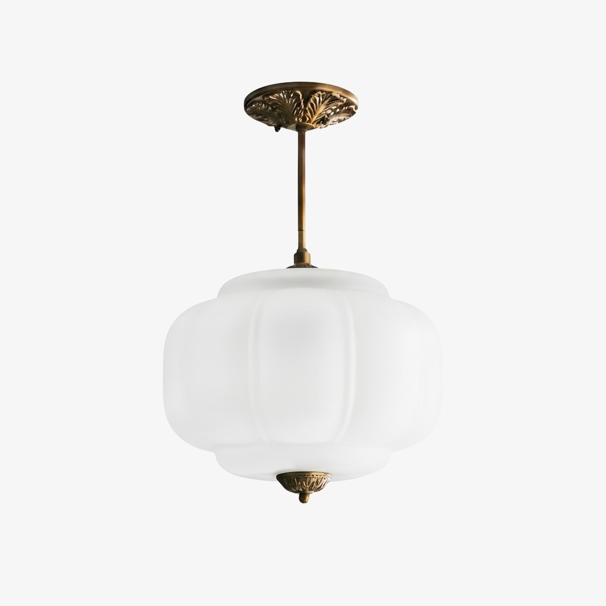 Eloise Classic Glass Pendant Light - Retro Glass and Metal Hanging Lamp for Kitchen Island Cafe K1475