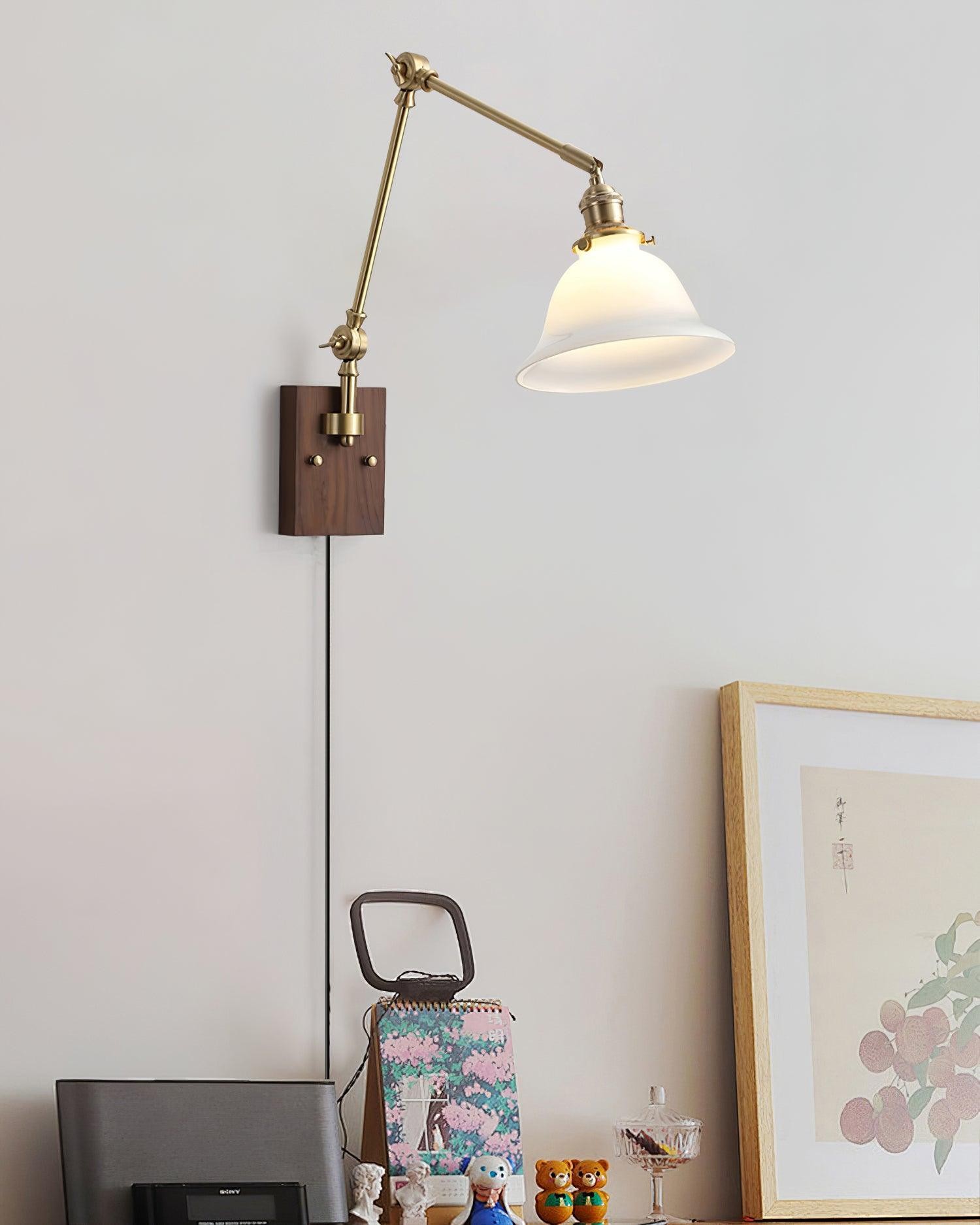 Banker Swing Arm Plug In Wall Light K253