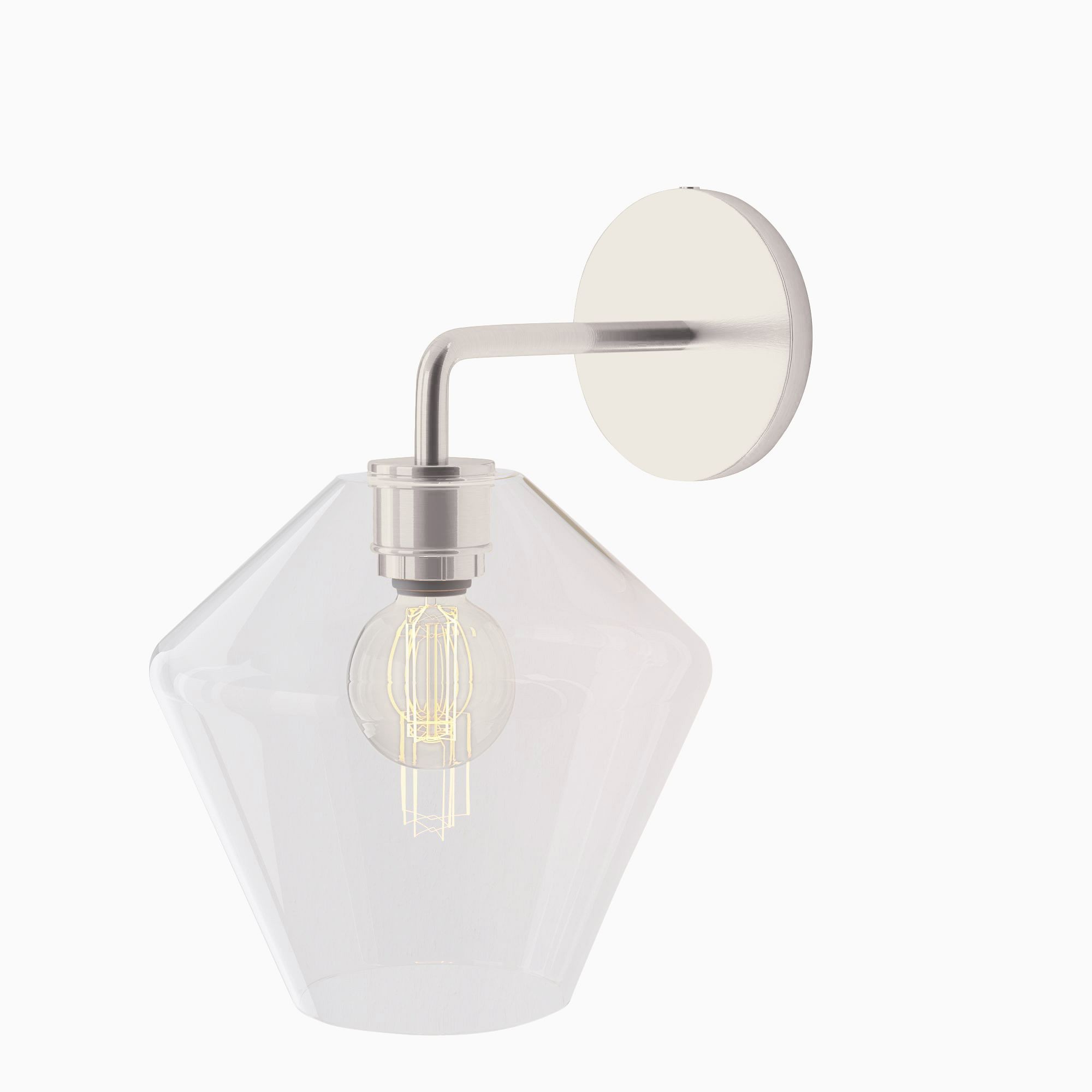 Merin Geometric Glass Wall Sconce - Minimalist Fixture for Bedroom K1402