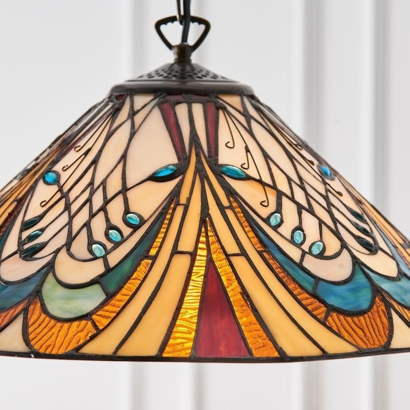 TF Hector Pendant Light - Art Nouveau Stained Glass Decorative Light for Dining or Living Room K2001