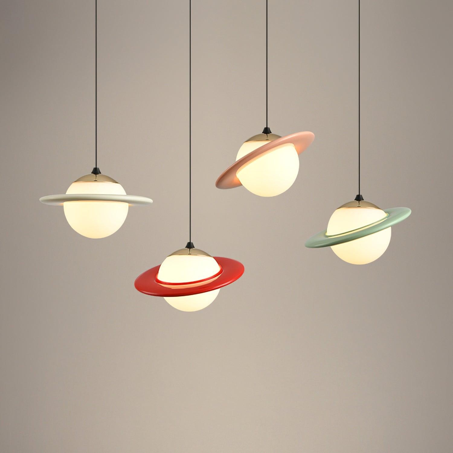 Romantic Saturn Planet Pendant Lamp for Bedroom K656