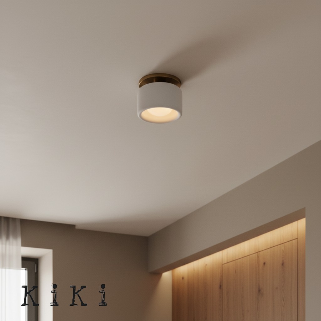 Cerova Modern Porcelain Flush Mount Ceiling Light– Elegant Ivory Shade K1373