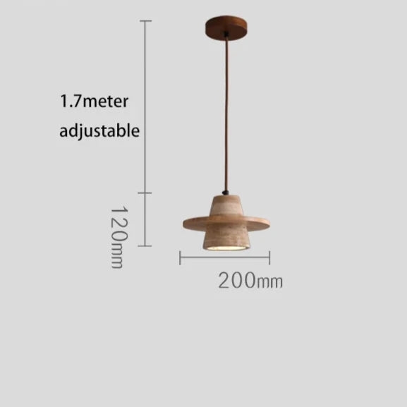 Travertine Medieval Wood Stone Pendant Light D923