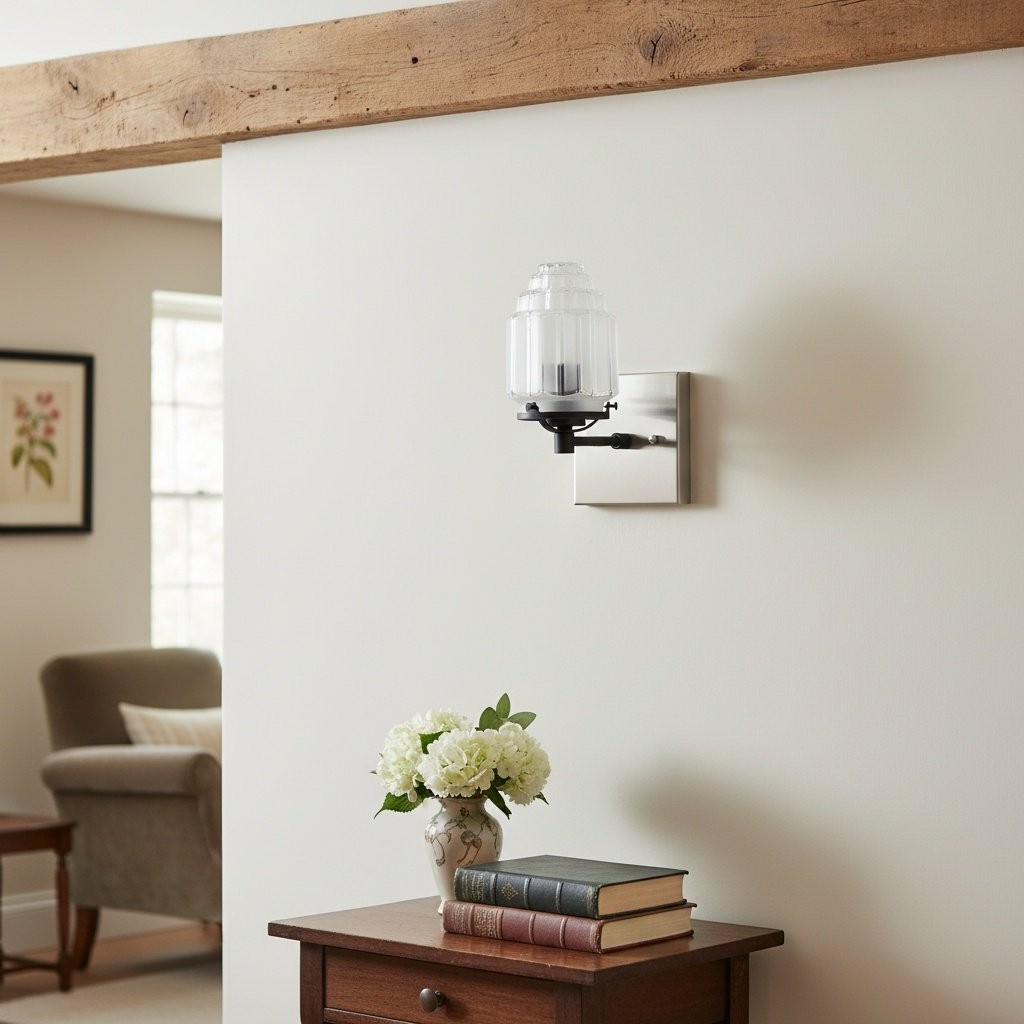 Tierlux Glass Art Deco Wall Sconce - Glass Frosted Globes with Skyscraper Globe K1471